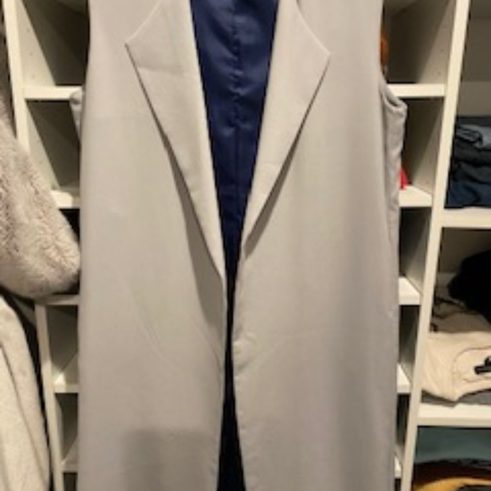 Halston Silver Maxi Vest